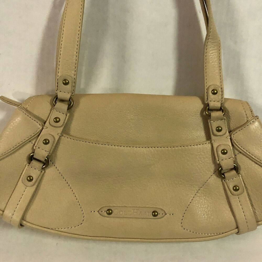 Cole Haan Village H05 Satchel Handbag Beige Pebble Leather NWOT - Picture 5 of 9